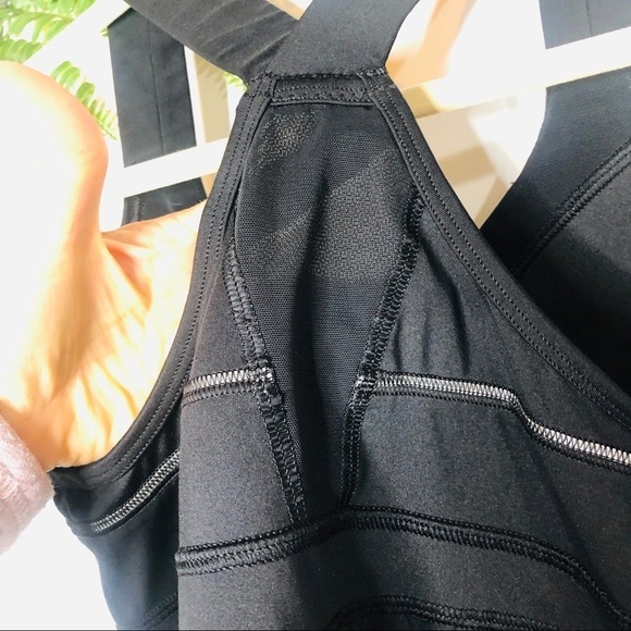 Athleta Black Workout Tank Top Shelf Bra Racerback - Picture 7 of 10